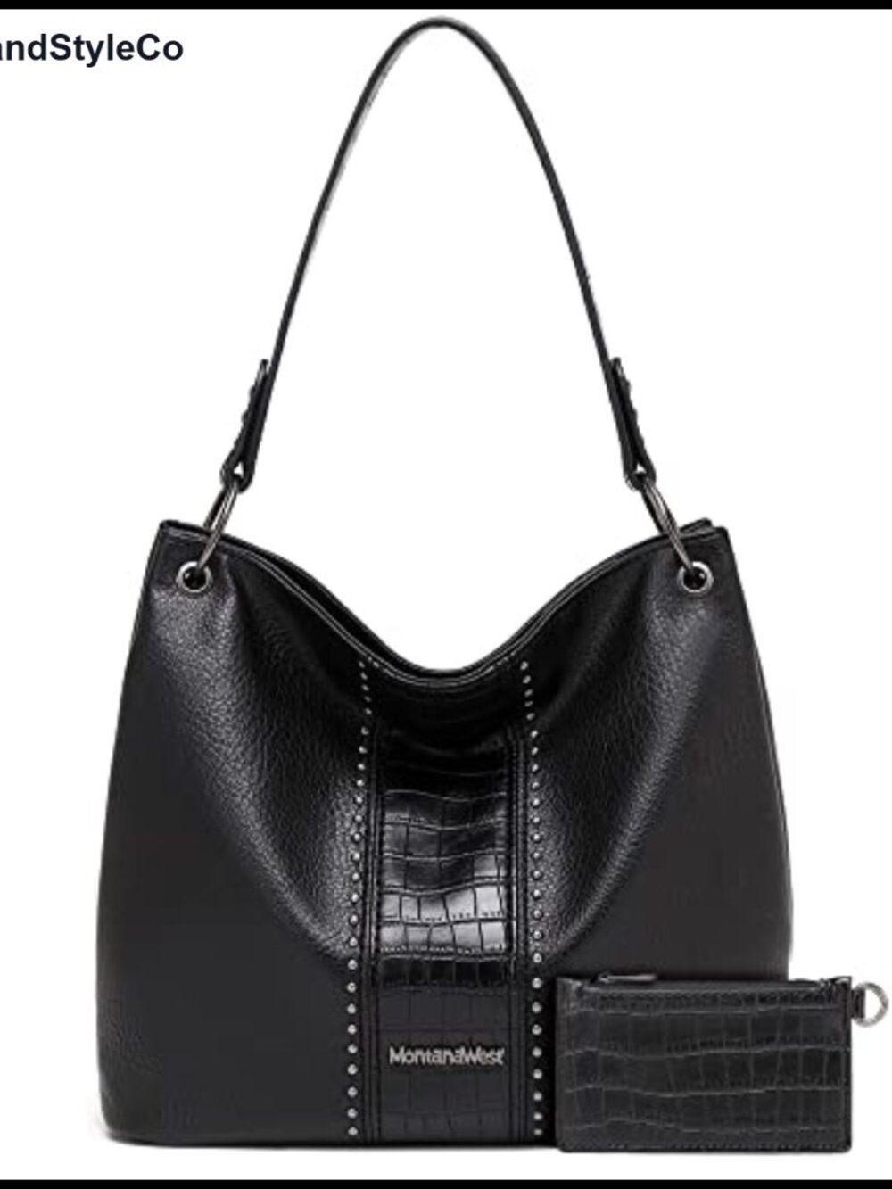 Vegan Leather Hobo Shoulder Bag Slouchy Tote Handbag